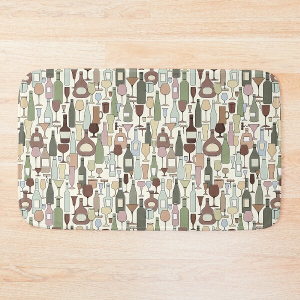 Item preview, Wine bottle and wine glass seamless pattern- Drink wine bar tile designed and sold by Huynhdesign.