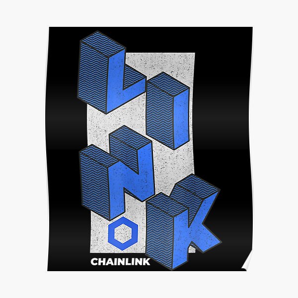 Chainlink Crypto - Isometric Text LINK Cryptocurrency Poster