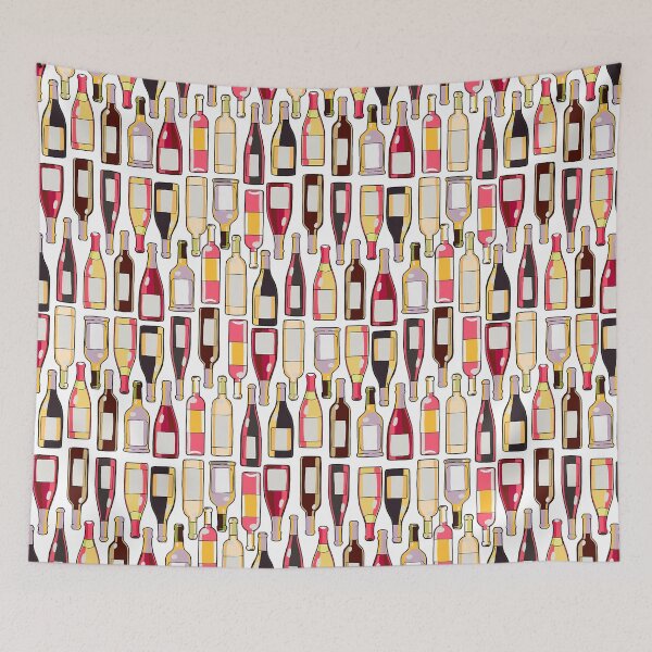 Item preview, wine bottles seamless pattern repeated background with wine glass bottles designed and sold by Huynhdesign.