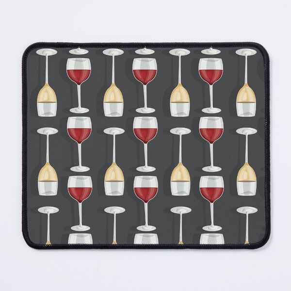 Item preview, Wine glasses seamless pattern on black background with shadow, White and Red designed and sold by Huynhdesign.