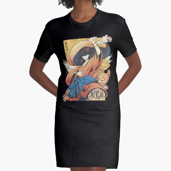 Japanese spiritual girl Graphic T-Shirt Dress