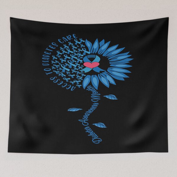 Item preview, Sunflower Diabetes Awareness T-ShirtSunflower Diabetes Awareness, access to diabetes care Blue Ribbon designed and sold by ElizaKenzie.