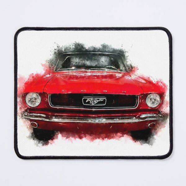 Item preview, Red 1966 Ford Mustang Convertible Watercolor Sketch designed and sold by Andreea Eva Herczegh.