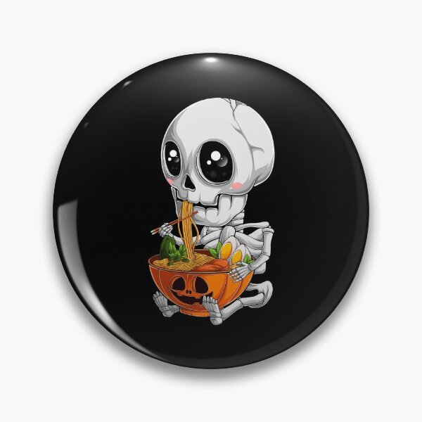 Item preview, kawaii japanese anime Skeleton Halloween ramen Food Lovers designed and sold by CQCankdesign.