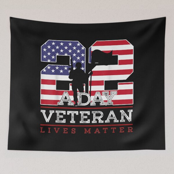 Item preview, 22 A Day Veteran Lives Matter Veterans Day designed and sold by Mitzi12312.