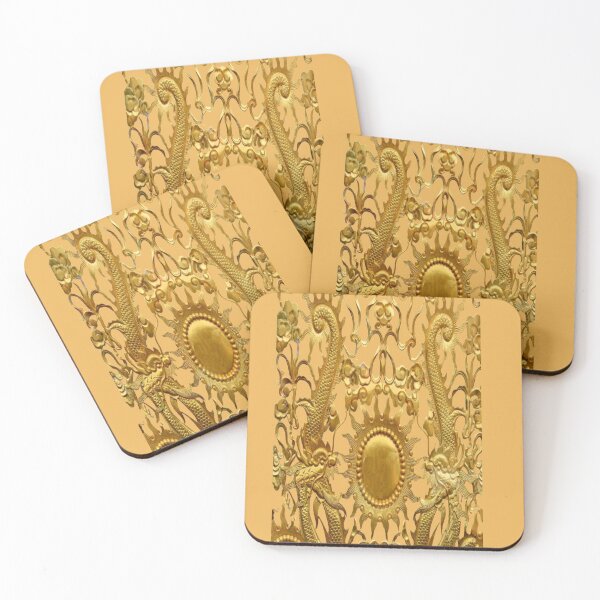 Item preview, Chinese legend twin dragon golden pattern designed and sold by mostheristore.