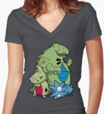 Terrific Tyrannic Dinosaurs Women's Fitted V-Neck T-Shirt