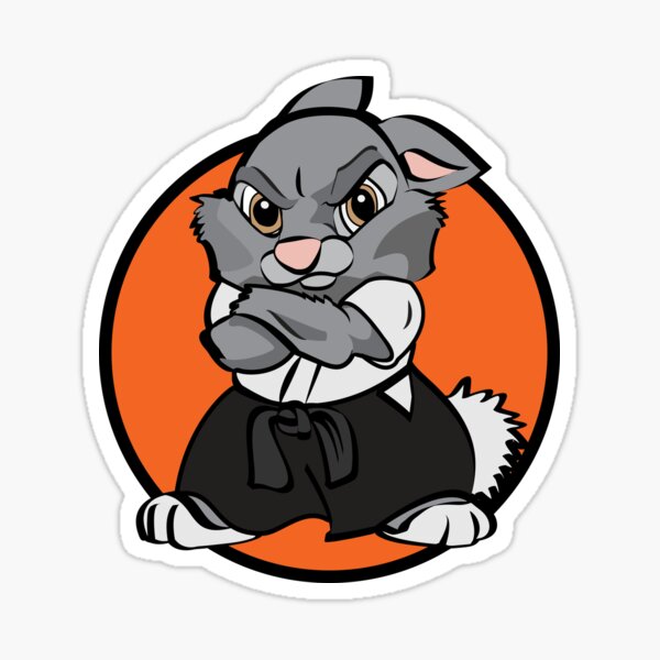 Black Belt Bunny Sticker