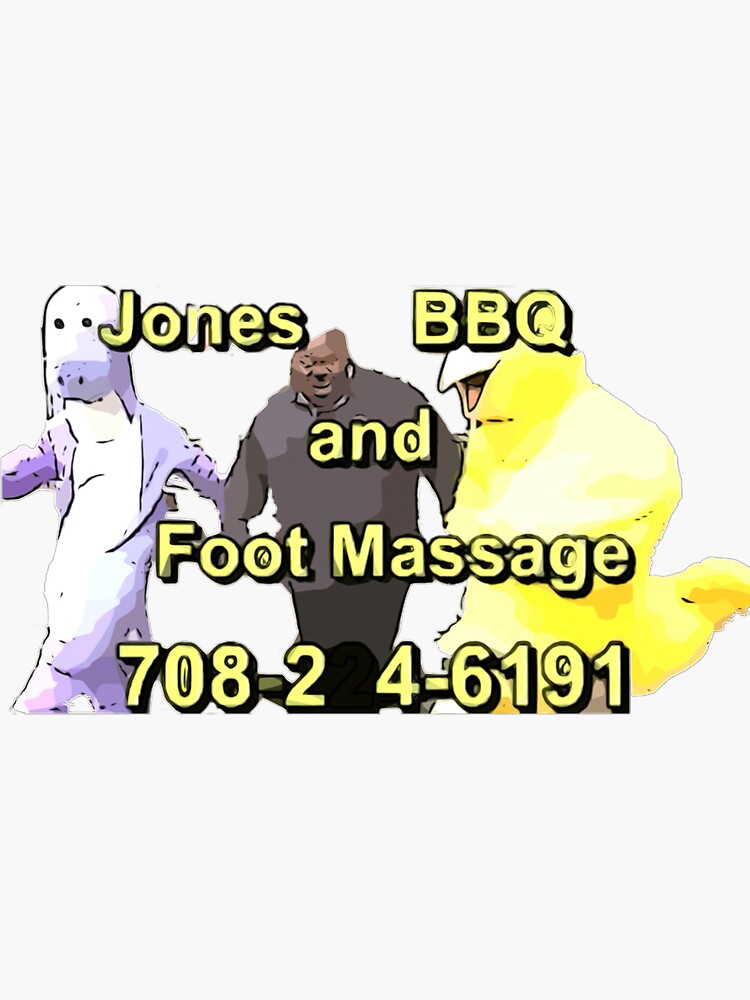 "Jones BBQ and Foot Massage Classic " Sticker for Sale by respectedtuxedo Redbubble