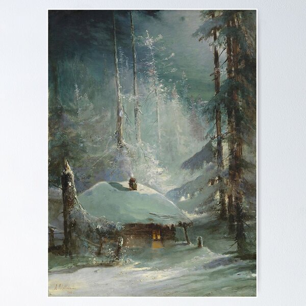 Item preview,  Hut in a wintry forest - Alexei Savrasov designed and sold by Vintage Designs +.