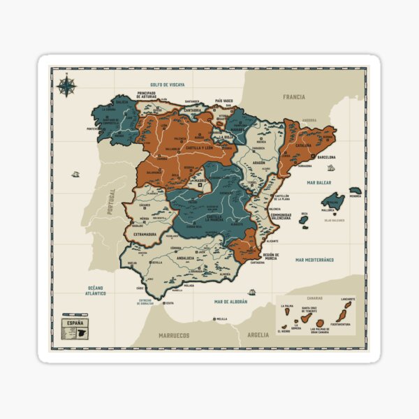 España - Vintage effect map Sticker