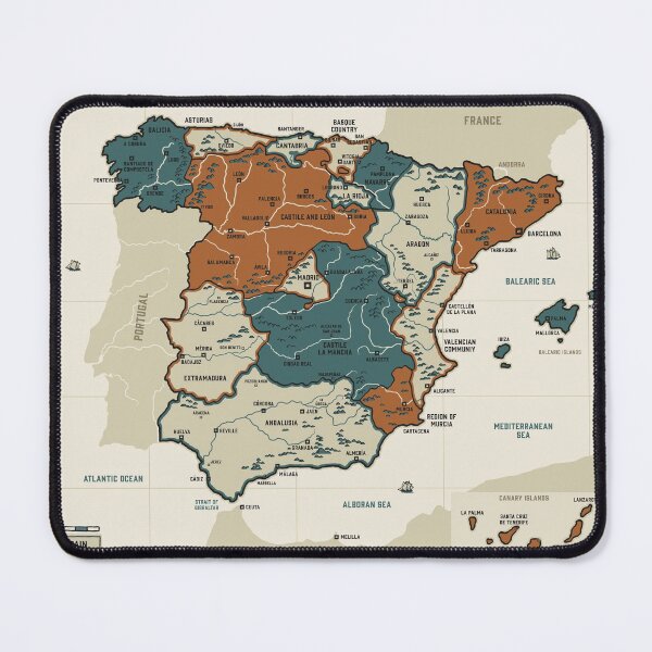 Item preview, Spain - Vintage Effect Map designed and sold by Dan Jones Illustration.