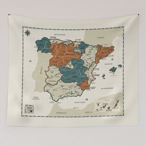 Item preview, España - Vintage effect map designed and sold by OneLeggedKiwi.
