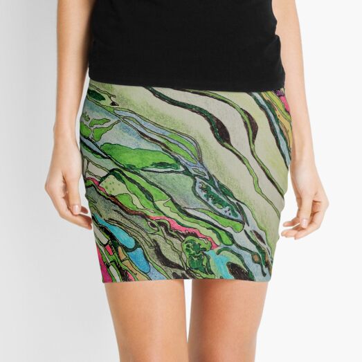 bright abstract landscape Mini Skirt