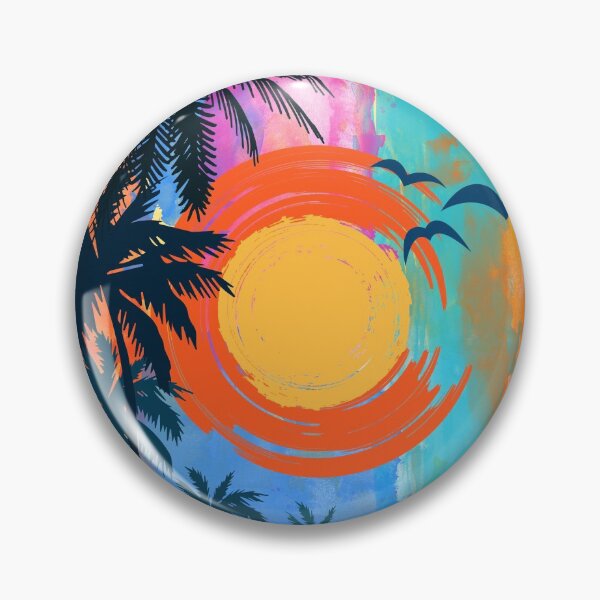 Aperçu de l'œuvre Magnifique cercle de coucher de soleil sur la plage créée et vendue par OneAction.