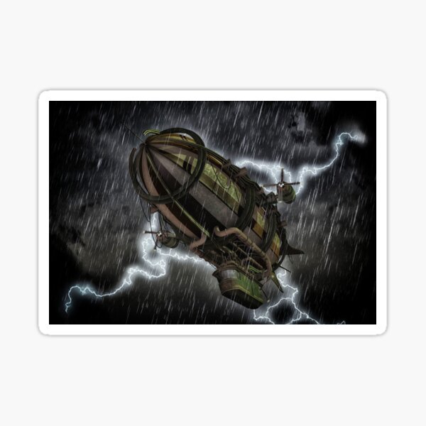 Steampunk Airship Sticker