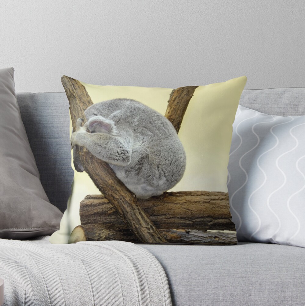 Shy Koala Throw Pillow