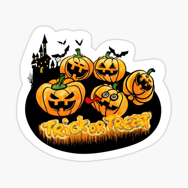 Laughing Halloween pumpkins Sticker
