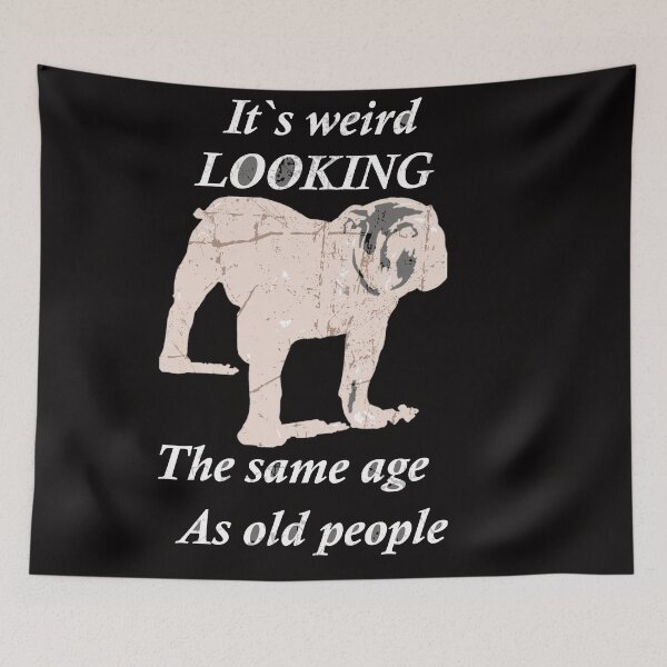 Item preview, Distressed Funny Bulldog Its Weird Looking The Same Age as Old People designed and sold by FarzT.