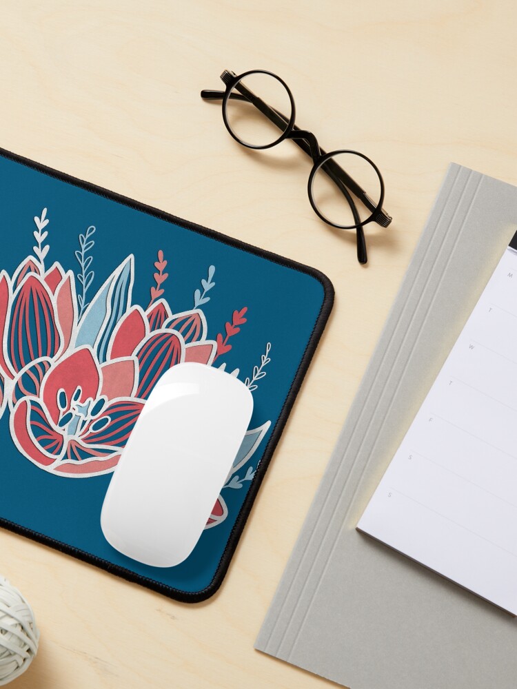 Alternate view of Papercut tulips Mouse Pad