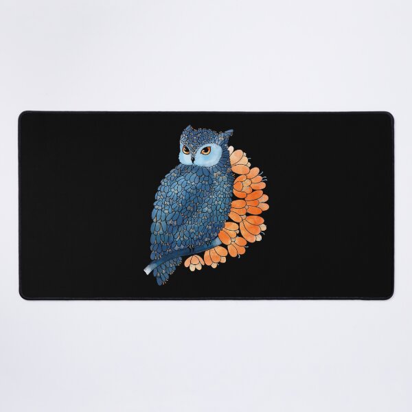 Blossoming owl Desk Mat