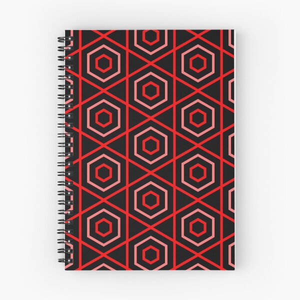 Item preview, Modern red and black abstract hexagon pattern designed and sold by urban-color.