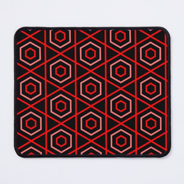Item preview, Modern red and black abstract hexagon pattern designed and sold by urban-color.