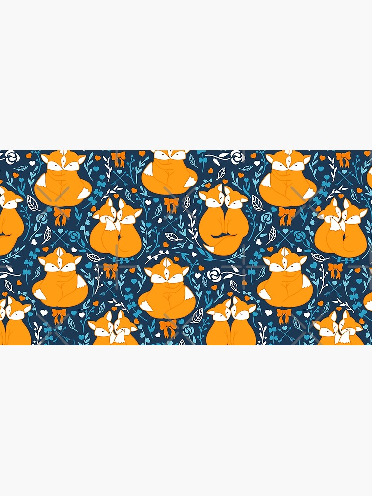 Foxes in love - Blue by Elenanaylor