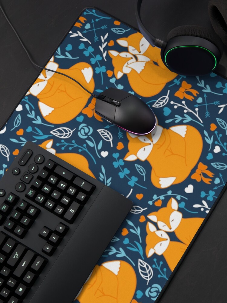 Alternate view of Foxes in love - Blue Mouse Pad