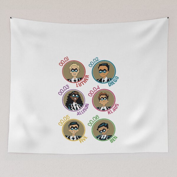 Item preview, UMBRELLA ACADEMY ALL CHARACTERS CARTOON (COLORS) Classic designed and sold by typegarden.