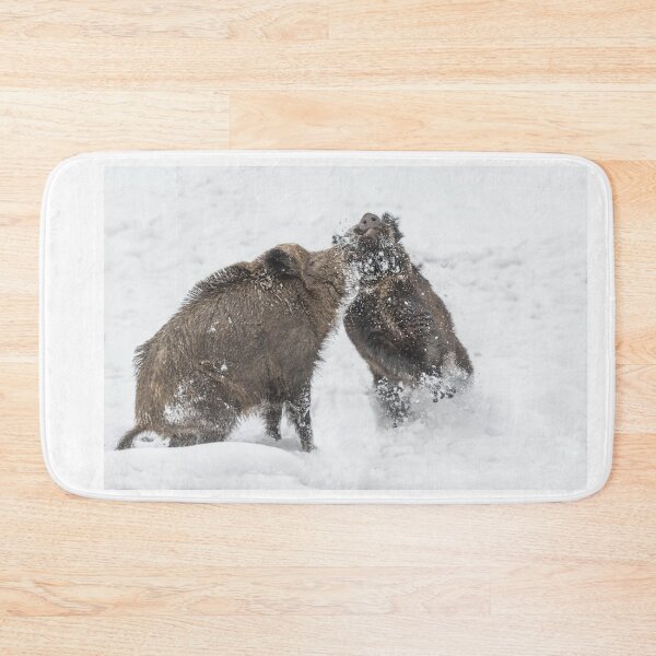 Item preview, Fighting wild boars in the snow designed and sold by Ingo Gerlach.