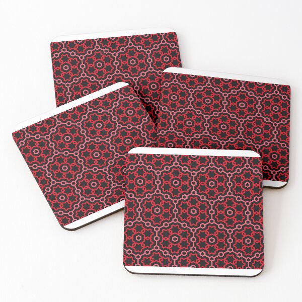 Item preview, Modern red and black abstract stars pattern designed and sold by urban-color.
