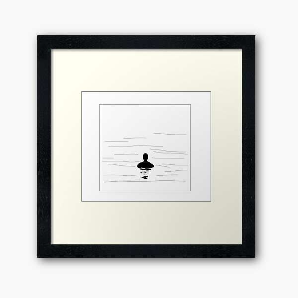 Submerged line art Framed Art Print