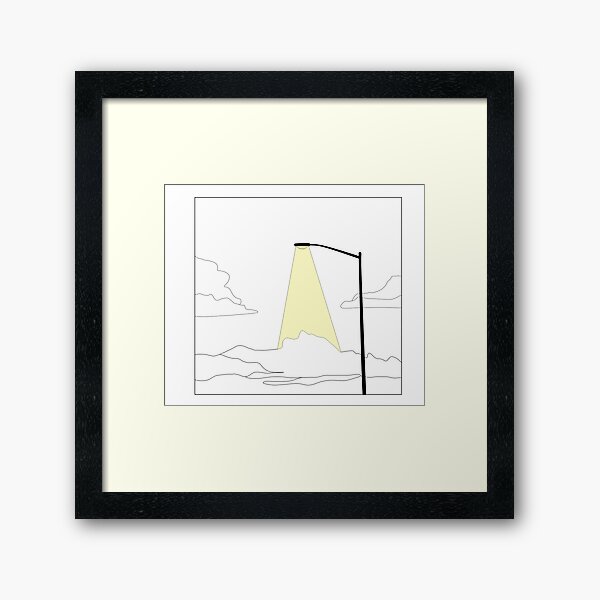 Street Light line art Framed Art Print
