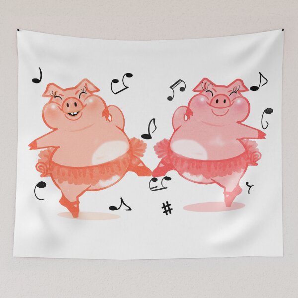 Item preview, Pig Ballet Dancers designed and sold by Shirley cute art .