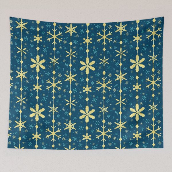 Item preview, Hand-drawn snowflakes - golden - vintage, winter, crystals designed and sold by E-dri @ edridesigns.