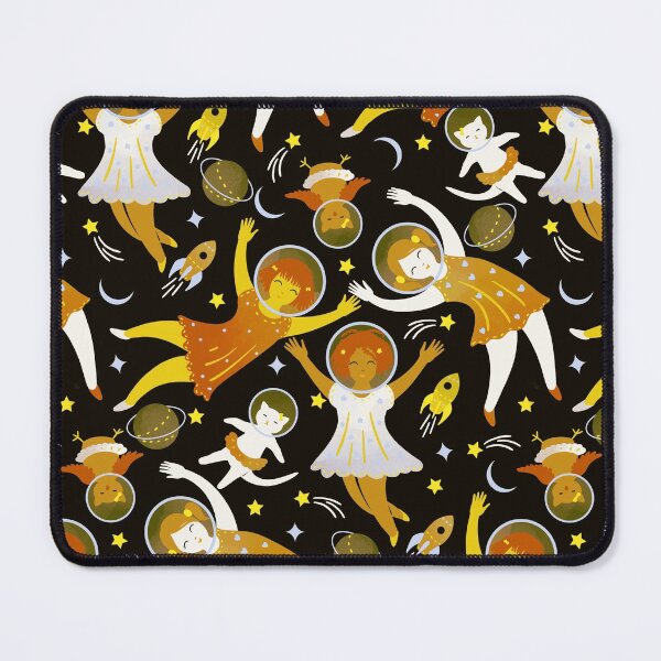 Girls in space - golden Mouse Pad
