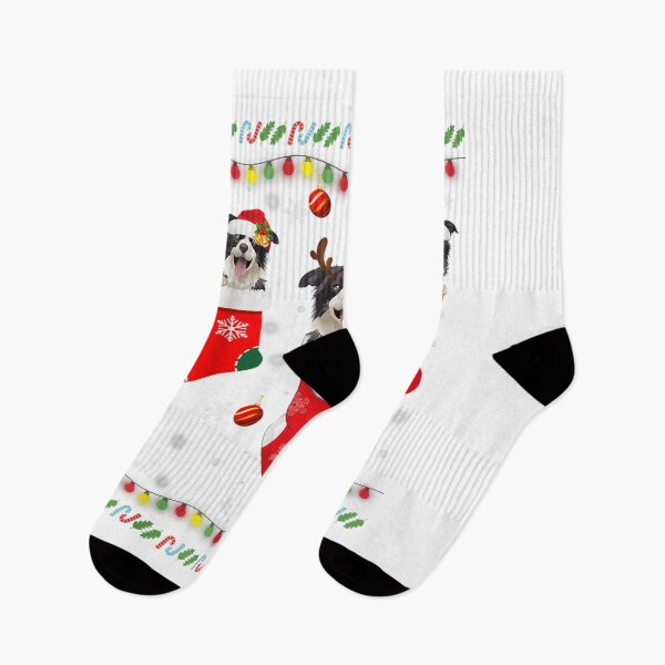 Item preview, Border Collie Reindeer Santa Hat In Sock Christmas Dog Lover designed and sold by KenynguyenArc.