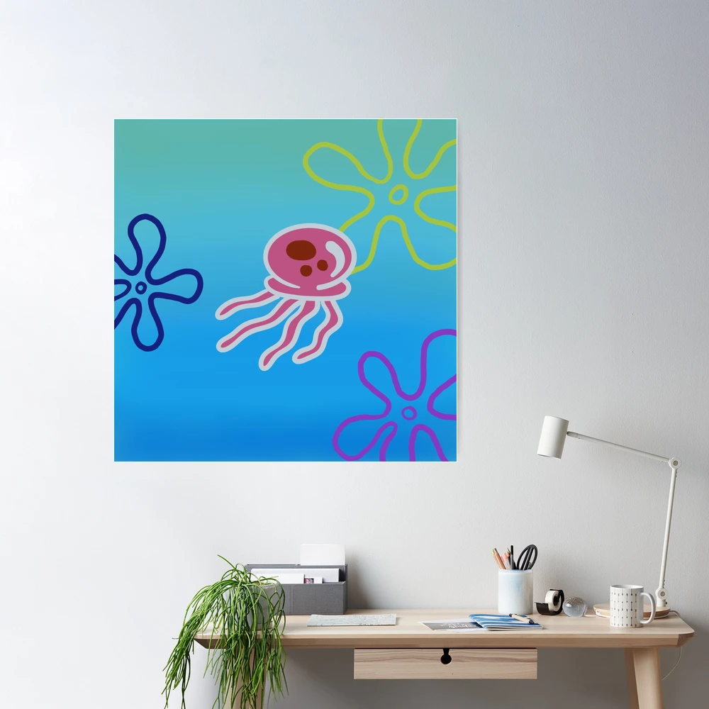 Beautiful Jellyfish Swimming In Bikini Bottom | Poster