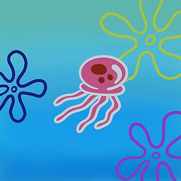 Beautiful Jellyfish Swimming In Bikini Bottom | Art Print