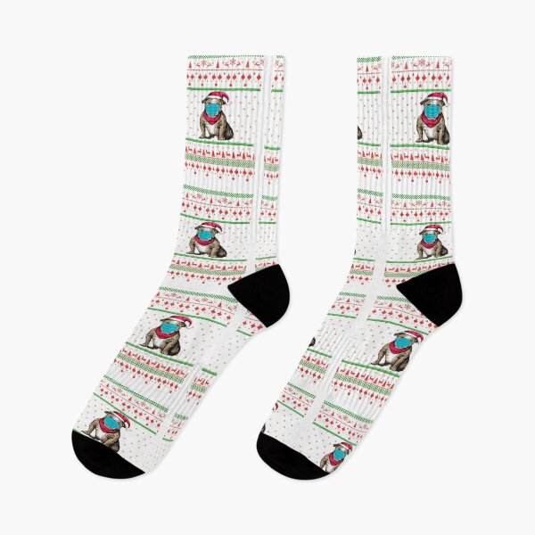 Item preview, Bulldog Wearing Mask Santa Funny Christmas designed and sold by KenynguyenArc.