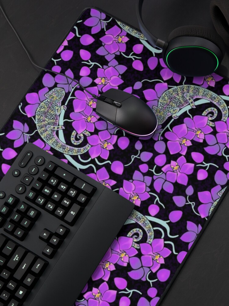 Alternate view of Chameleons and orchids - gothic Mouse Pad