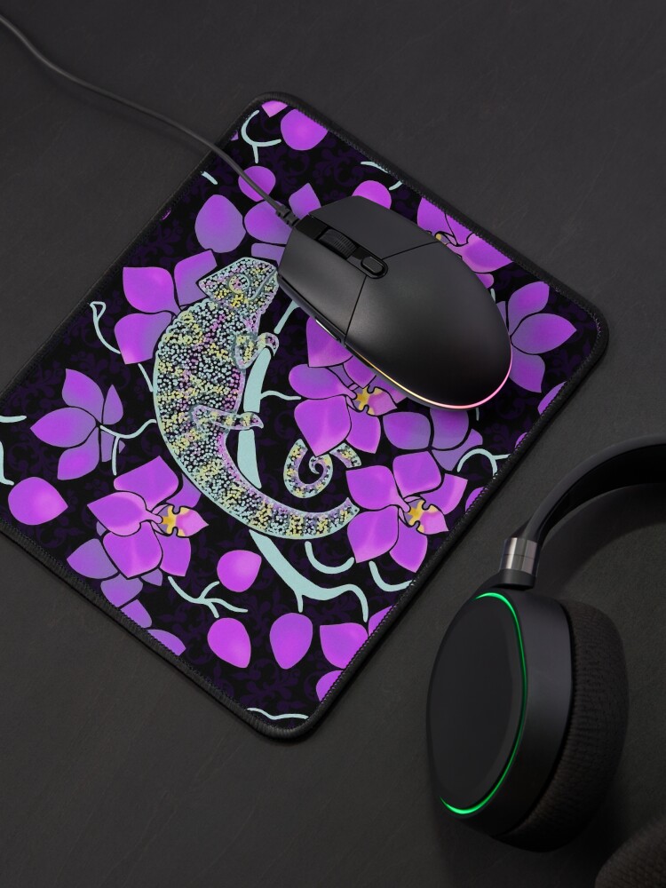Alternate view of Chameleons and orchids - gothic Mouse Pad
