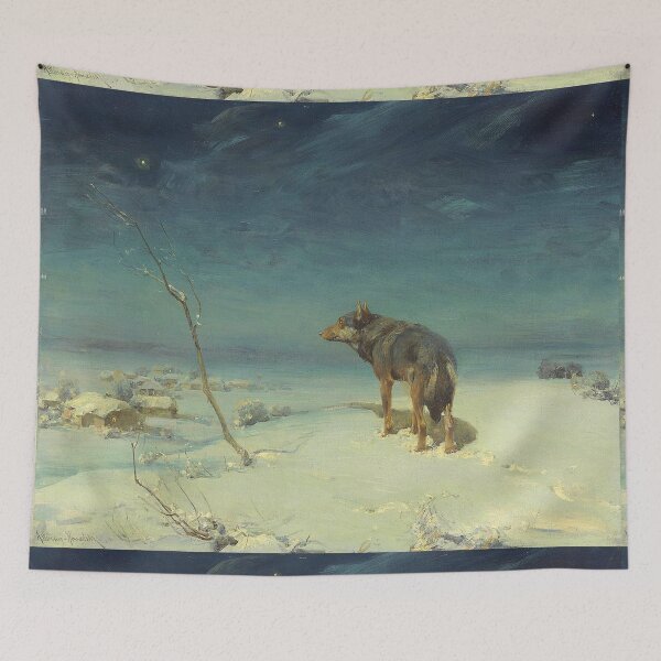 Item preview,  The lone Wolf in the snow - Alfred Wierusz-Kowalski  designed and sold by Vintage Designs +.