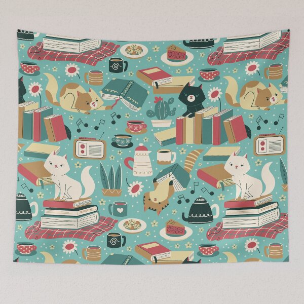 Item preview, Cozy reading cats designed and sold by Angela Sbandelli.