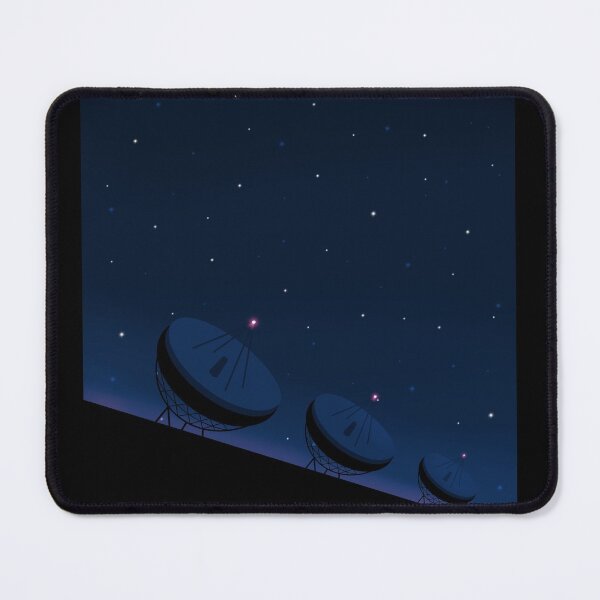 Radio telescopes in front of night sky Mouse Pad