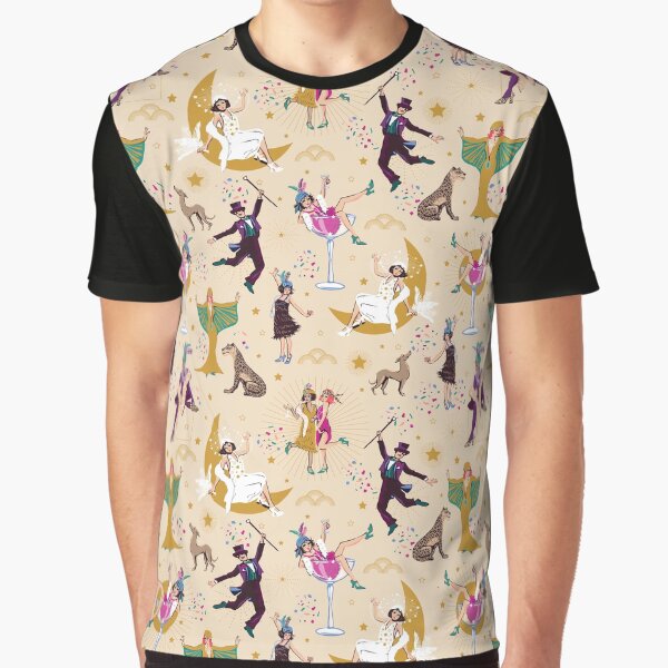Champagne Celebration Gatsby Style Graphic T-Shirt