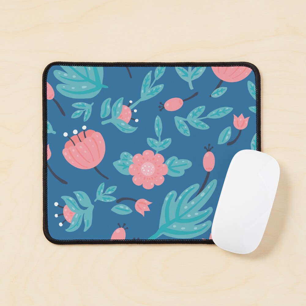 Blue florals Mouse Pad