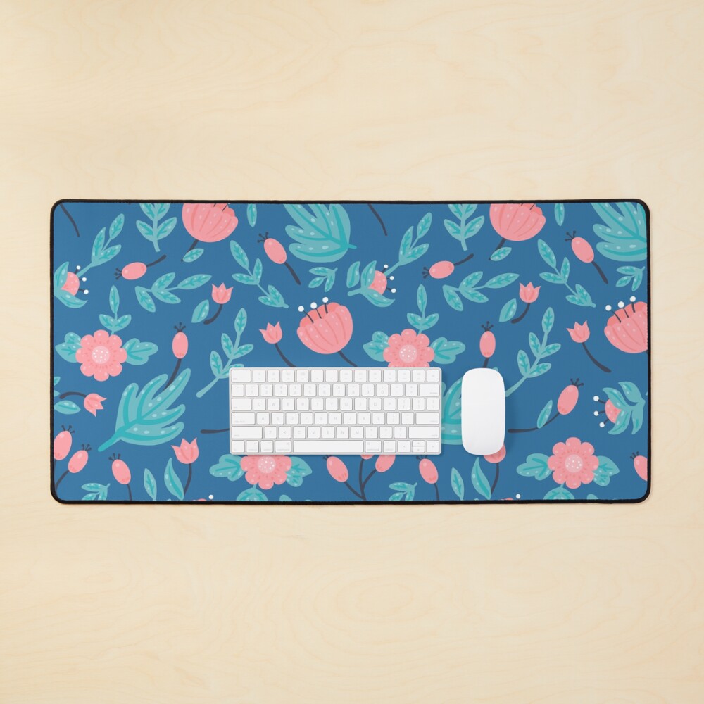 Blue florals Mouse Pad