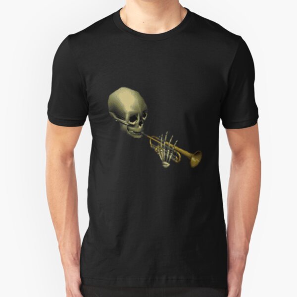 Thanks Meme T Shirts Redbubble - mrskeletal skull trumpet gif roblox